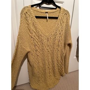 Free People Mustard Yellow Wool Sweater